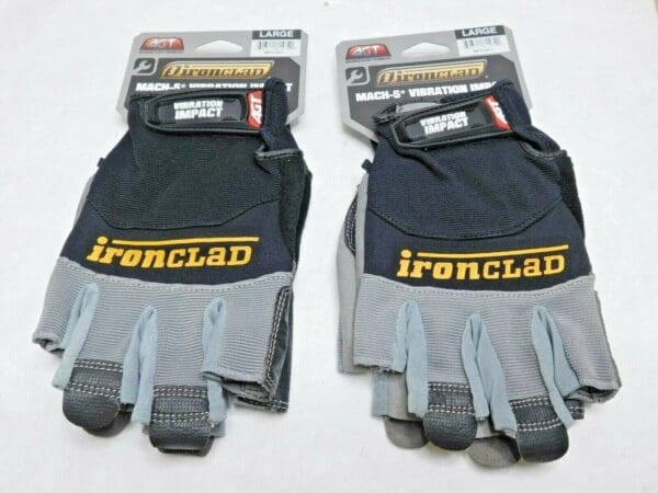 AGT Ironclad MACH-5 Vibration Impact Fingerless Gloves Large Qty 2 MFI2-04-L