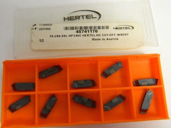 HC 16-2 HP240C Grade, 0.0354" CW Carbide Cutoff Insert QTY 10 45741170