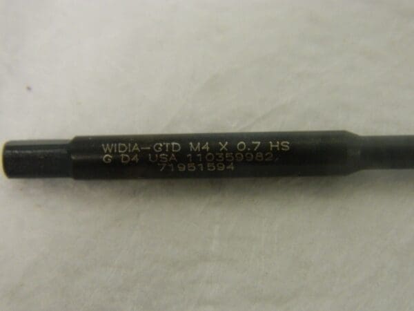 Widia #71951594 Spiral Point Tap OAL 4" 2FL D4 M4 x 0.7 HSS