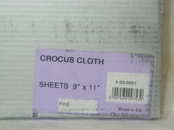 Crocus Sanding Sheet 11" Long x 9" Wide Fine Grade Qty 50 03-0001