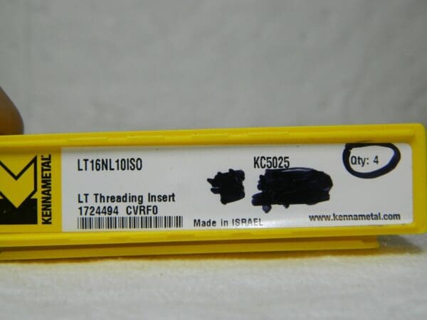 Kennametal 16NL Internal Left Hand ISO Laydown Threading Insert Qty 4 1724494