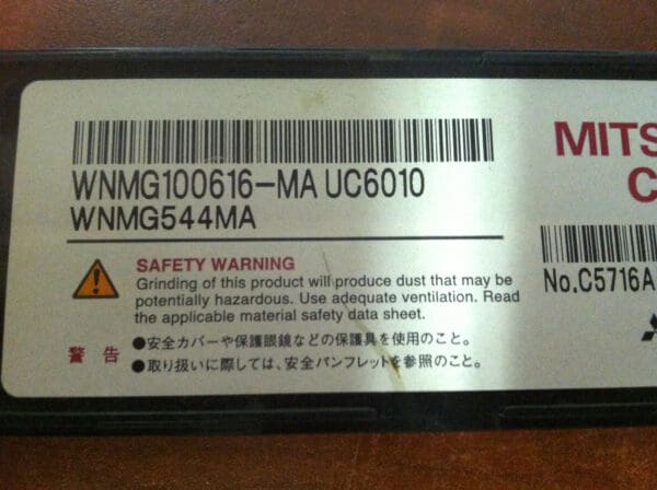 Mitsubishi Carbide Turning Inserts WNMG100616-MA UC6010 WNMG544MA QTY 10