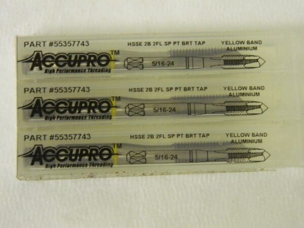 Accupro Spiral Point Taps 5/16-24 UNF 2-Flute HSSe Qty 3 55357743