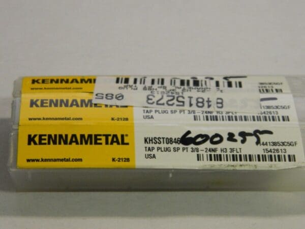 Kennametal Spiral Point Tap 3/8-24 UNF 3FL H3 HSS QTY 3 1542613