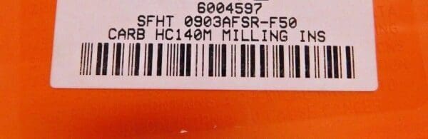 Hertel Carbide Milling Insert SFHT0903AFSR-F50 Grade HC140M Qty. 8 6004597