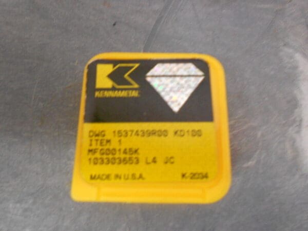 Kennametal DWG1537439R00 KD100 PCD Carbide Insert USA