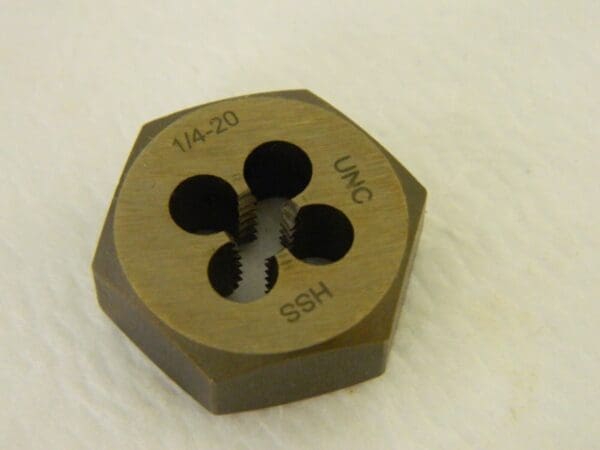 Viking Drill & Tool Hex Rethreading Die 1/4-20 UNC 19/32" Hex HSS 61060