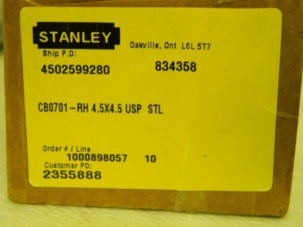 Stanley Full Mortise Commercial Hinge 4-1/2" Long x 4-1/2" Wide 834358