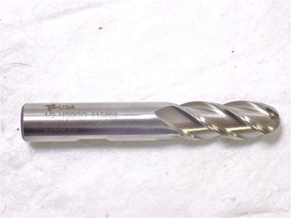 Brubaker HSSCO Ball End Mill 4Fl Ctr Cut 0.5" x 0.5"SHK x 1.25"LOC QTY 2 84328