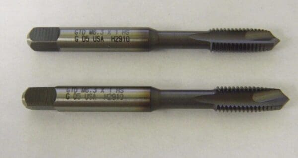 Greenfield Gun Taps M6.3 x 1 D5 2FL Spiral Point Lot of 2 USA #17571