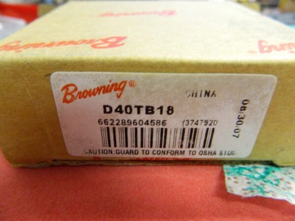 Browning Roller Chain Sprocket 2-Strand 18-Teeth 40 Pitch #D40TB18