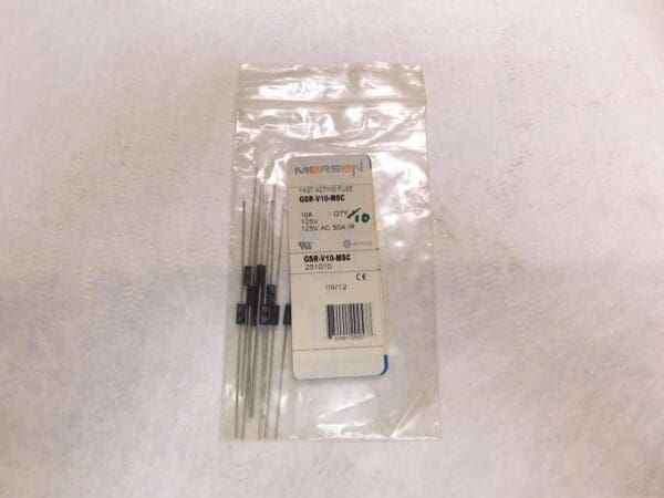 Mersen Fast Acting General Purpose Fuse 125VAC/VDC 10A Pack of 10 GSR-V10