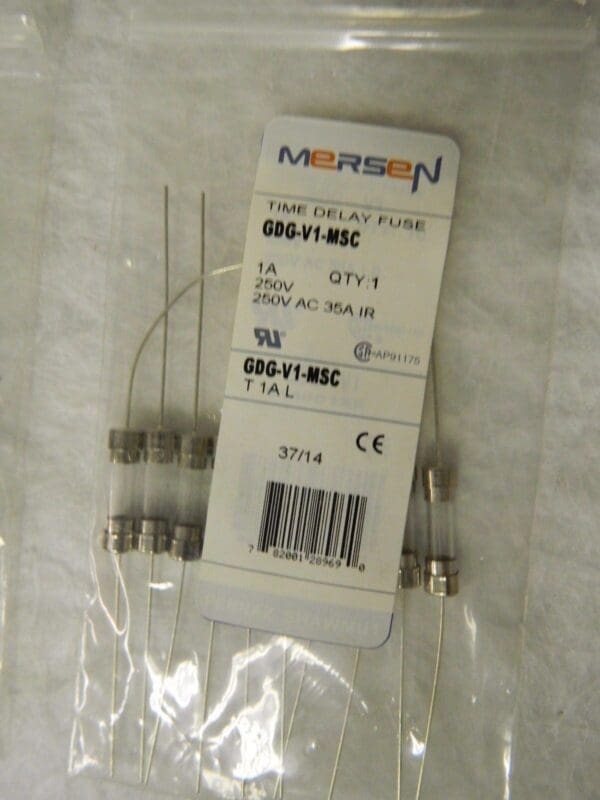 Ferraz Shamut Time Delay Miniature Glass Fuse 250 VAC 1A 25PK #GDG-V1-MSC