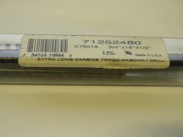 Professional Carbide Tipped Masonry Drill 3/4" x 18" Xtra Long 71252480