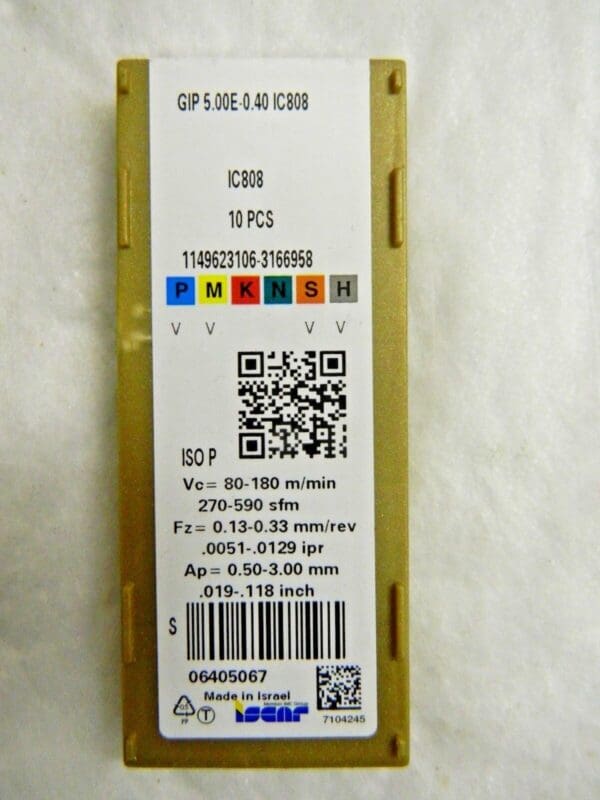 Iscar Double Grooving Inserts Carbide GIP500E040 Grade IC808 Qty. 8 #6405067