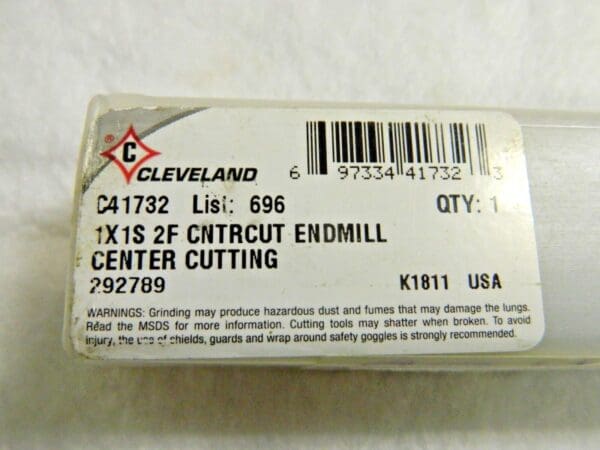 Cleveland HSS Square End Mill 1"x3"x1"x6-1/2" 2FL C41732