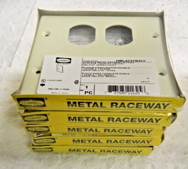 Hubbell Wiring Device-Kellems Rectangular Raceway Plates Qty. 5 #HBL4747BXIV