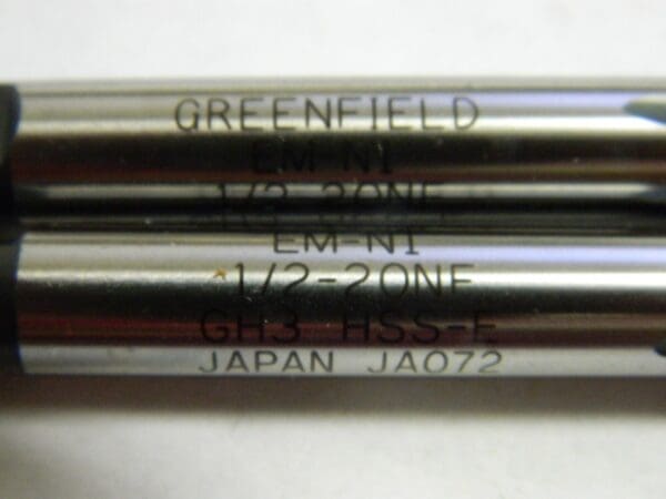 Greenfield 1/2 - 20 GH3 NF 3FL Cobalt Plug Tap EM-Nickel Gun Model 85522