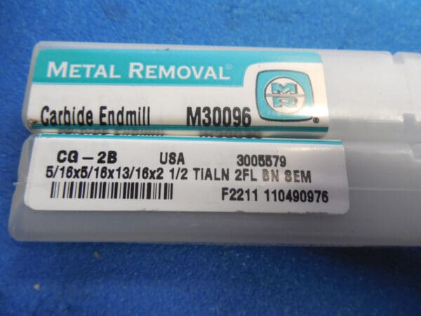 Metal Removal 5/16" x 13/16" Carbide TiAIN 30º 2 Flute Ball Nose End Mill M30095