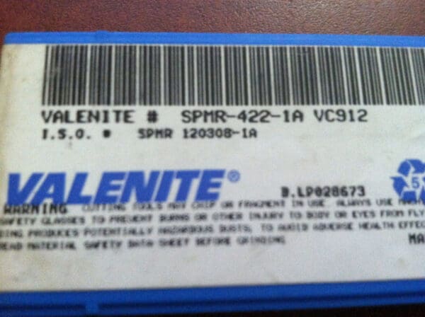 Valenite SPMR422-1A SPMR120308-1A VC912 Carbide Turning Inserts Qty. 9