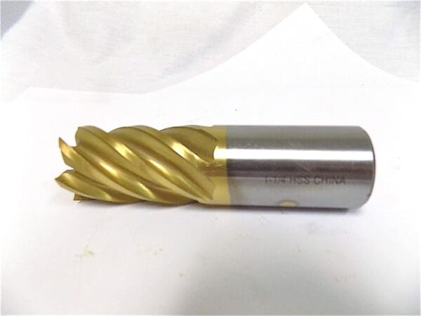 Preco Tools 712-3124 1-1/4" Single End Mill Tin Coated 1-1/4" Shank 4-1/2" Oal