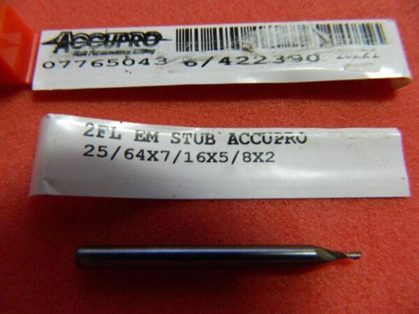 Accupro 07765043 25/64" x 7/16" x 5/8" x 2" Carbide 2- Flute CC Single End Mill