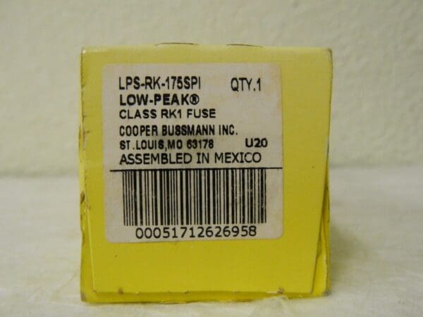 Cooper Bussmann Time Delay General Fuse 300 VDC 600 VAC 175 Amp LPS-RK-175SPI