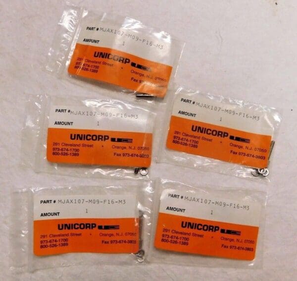 Unicorp Hex Jack Screws w/Hardware 4.5M x 14M SS Lot of 5 MJAX107M09-MSC