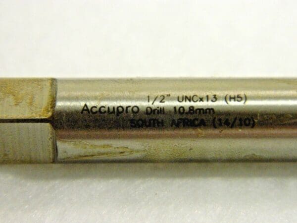 Accupro HSS Spiral Taps Drill 10.8mm 1/2"-13 UNC H5 4FL Qty 2 09222985