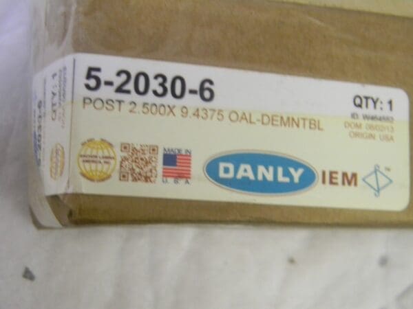 Danly Demountable Precision Guide Post 2-1/2” Dia 7-1/2” Working Length 5-2030-6