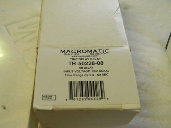 Macromatic 8 Pin 60 sec Multiple Range DPDT Time Delay Relay TR-50228-08