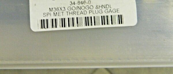 SPI Double End Plug Thread Go/No Go Gage M36x3-6H 34-646-0