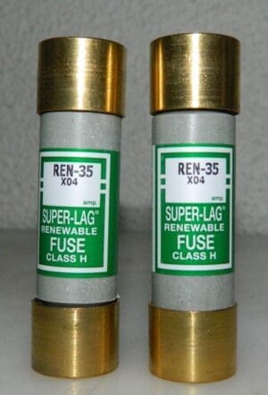 Cooper Bussmann Time Delay Renewable Fuse 2 Pack 250 VAC 35 Amp REN-35