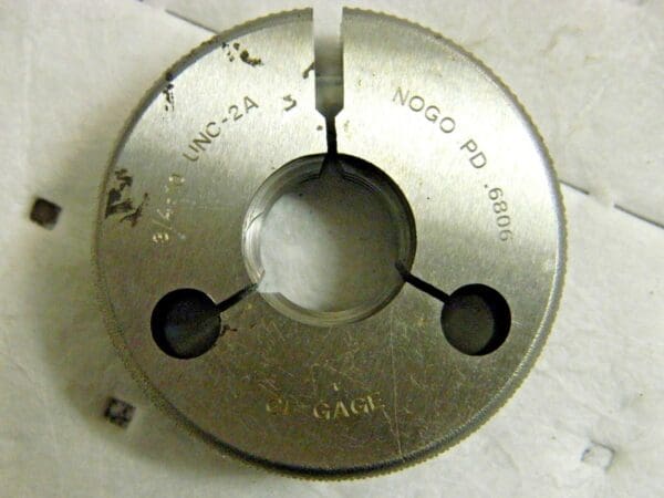 GF Gage Ring Thread No Go Gage Single Ended 3/4-10 UNC 2A R0750102ANK