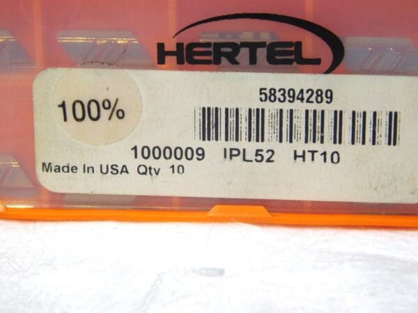 Hertel Carbide Notch Profiling Insert IPL52 Grade-HT10 Box of 10 1000009 USA