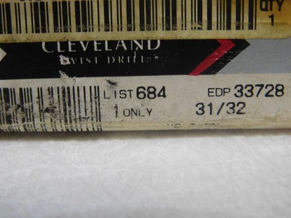 Cleveland HSS Sq Double End Mill 31/32” Dia TiCN 2Fl 1-5/8” LOC 6-3/8”OAL C33728