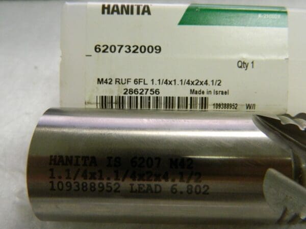 Hanita 6 Flute Cobalt Corner Chamfer Roughing End Mill 620732009