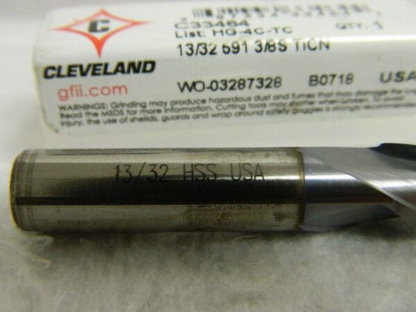 Cleveland HSS Square End Mill 13/32" Diam 2-3/4" LOC C33464