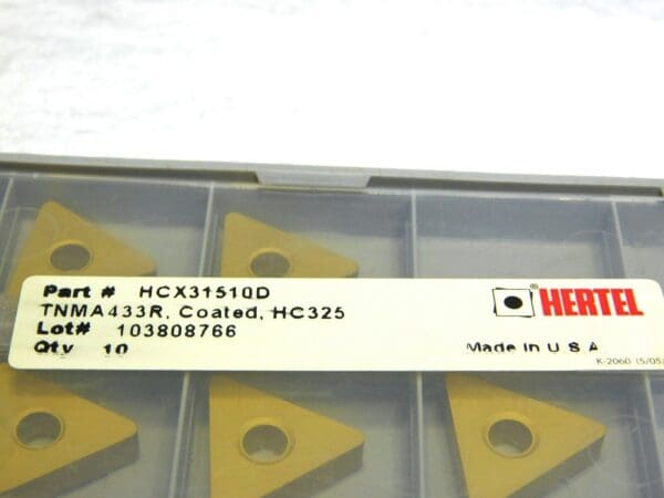 Hertel Carbide Turning Inserts TNMA433R Grade-HC325 Box of 7 HCX31510D USA