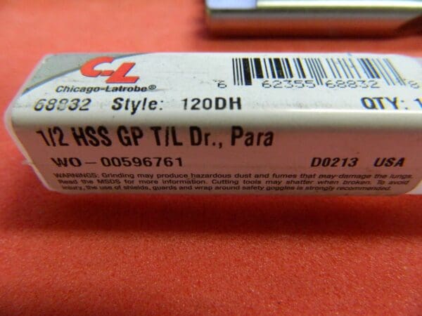 Chicago-latrobe 68832 1/2" Hss Bright 135° Parb Taper Length Drills QTY 3 USA