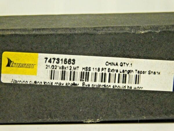 Interstate Taper Shank Drill Bit HSS 2MT 21/32" x 12" OAL 118° 74731563