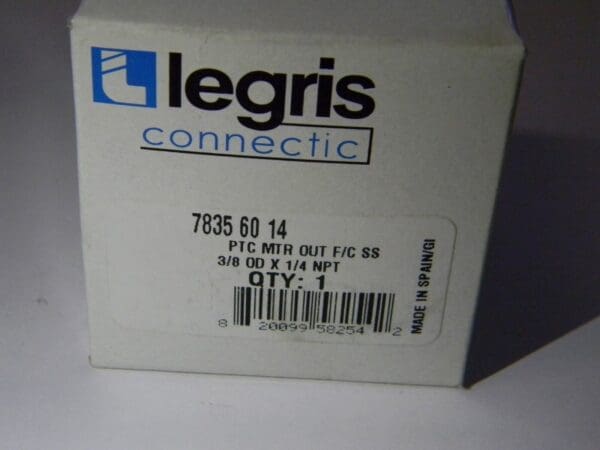 Legris Knobless Flow Control Valve 3/8" Tube OD x 1/4" NPT - Meter 7835 60 14