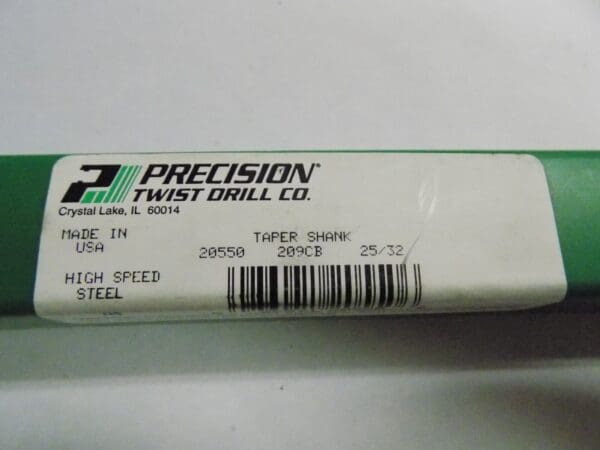 Precision Twist Drill Taper Shank 25/32" Dia. HSS 20550 209CB