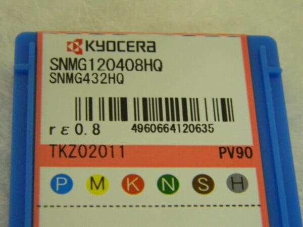 Kyocera Cermet Turning Insert SNMG432HQ Grade PV90 QTY 10 TKZ02011