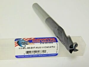 Monster Tool Carbide End Mill AlTiN 1/2" Dia x 6" OAL 4FL 130º Helix 218-001059