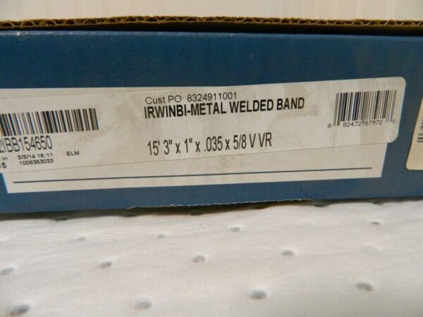 Irwin Welded Band Saw Blade 5 to 8 TPI, 15' 3" x 1" x 0.035" 87972IBB154650