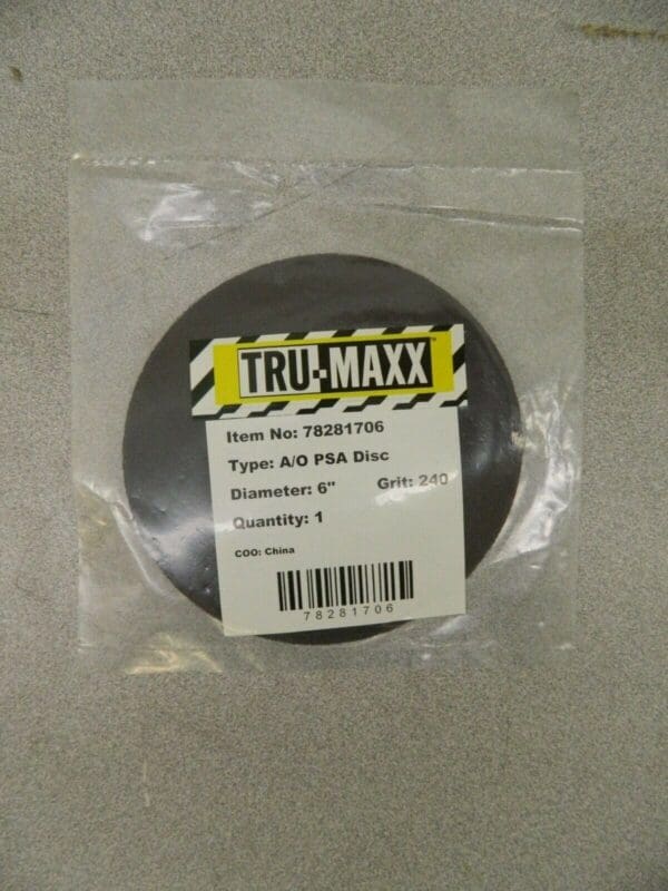 Tru-Maxx Aluminum Oxide PSA Discs 50 Pack 6" Dia 240 Grit 78281706