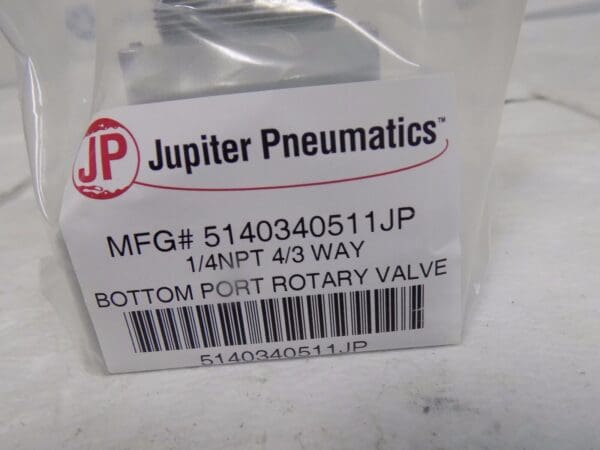 Jupiter Pneumatics Mechanical Rotary Valve 1/4" NPT 4-3 Position 5140340511JP