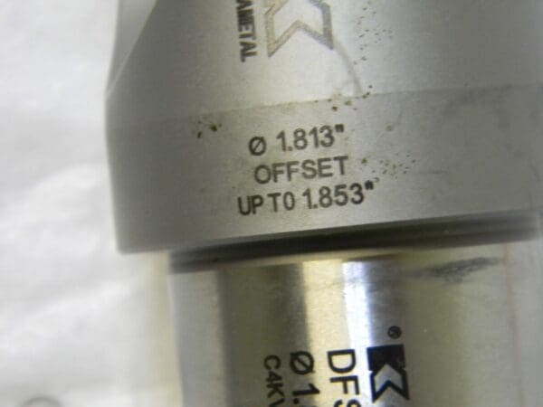 Kennametal Indexible Drill 1.813” Offset Up To 1.853” 4XD 1.5” Shk Dia 3800400