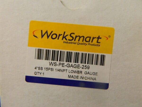 WorkSmart Pressure Gauge 4" Dial 1/4-NPT Thread WS-PE-GAGE-259